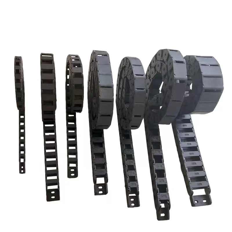 cable threading tow chain Bridge type plastic nylon tow chain completely closed engineering tank chain plastic 20*29mm
