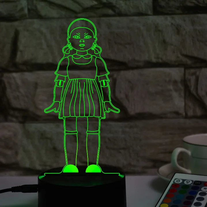 2021Souid игра 3D маленький ночник USB сенсорный Креативный светодиодный спальня ребенок детская игрушка подарок Souid Светодиодная