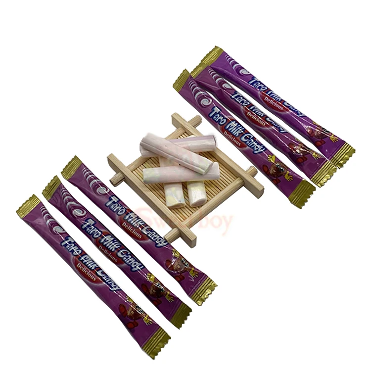 Wholesale high quality taro flavor chewing candy milk chew candy