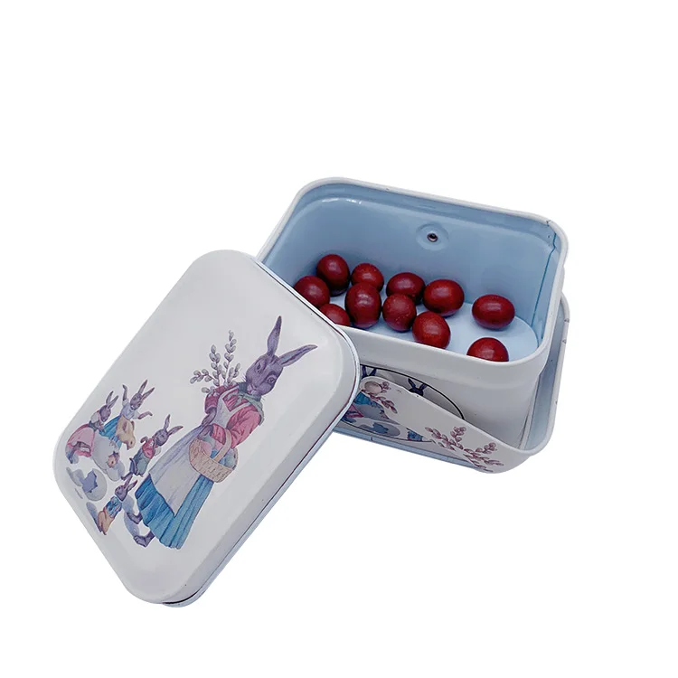 Большой белый кролик ручки банки конфеты коробка шоколада прямоугольник Милый Печенье жестяная коробка