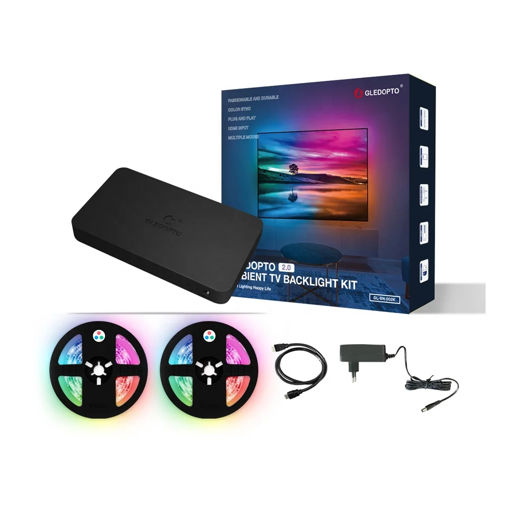 GL-SN-002K G светодиодный OPTO Play HDMI кабель для синхронизации коробка 2 0 полноцветная тетраль ТВ антивозрастным свойствам видеоизображения музыкальные режимы Tuya Smart App управления