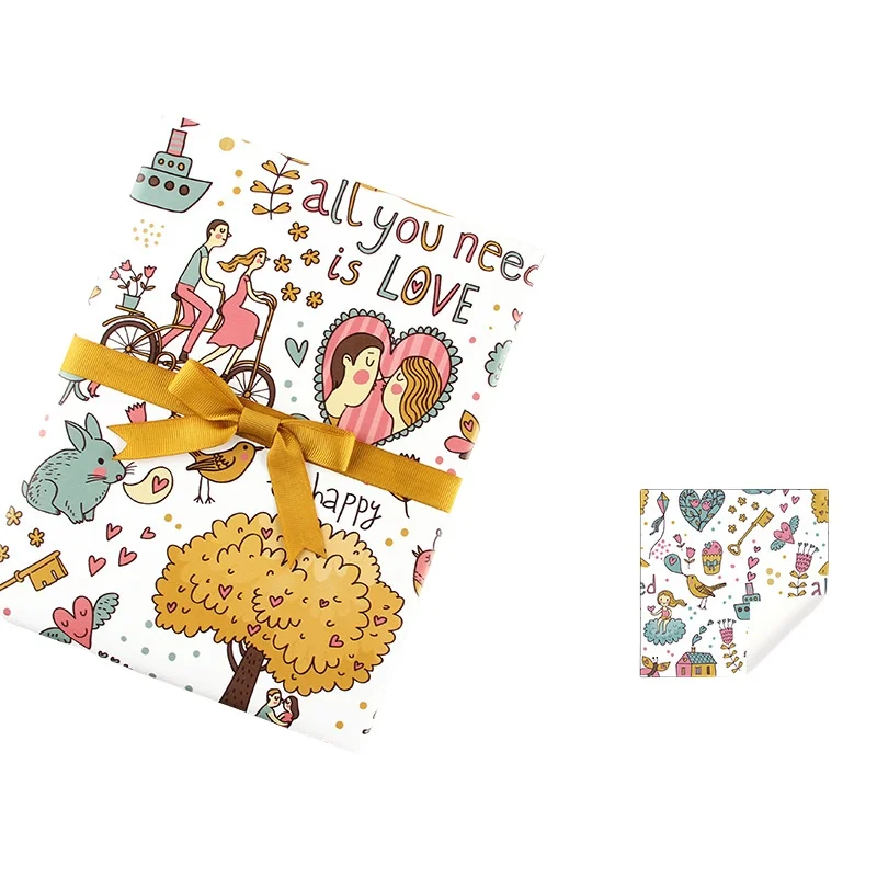 Wholesale Eco Friendly Tissue Paper Hand Painted Holiday Graduation Gifts Box Wrapping Paper Christmas Wrap Paper For Girl