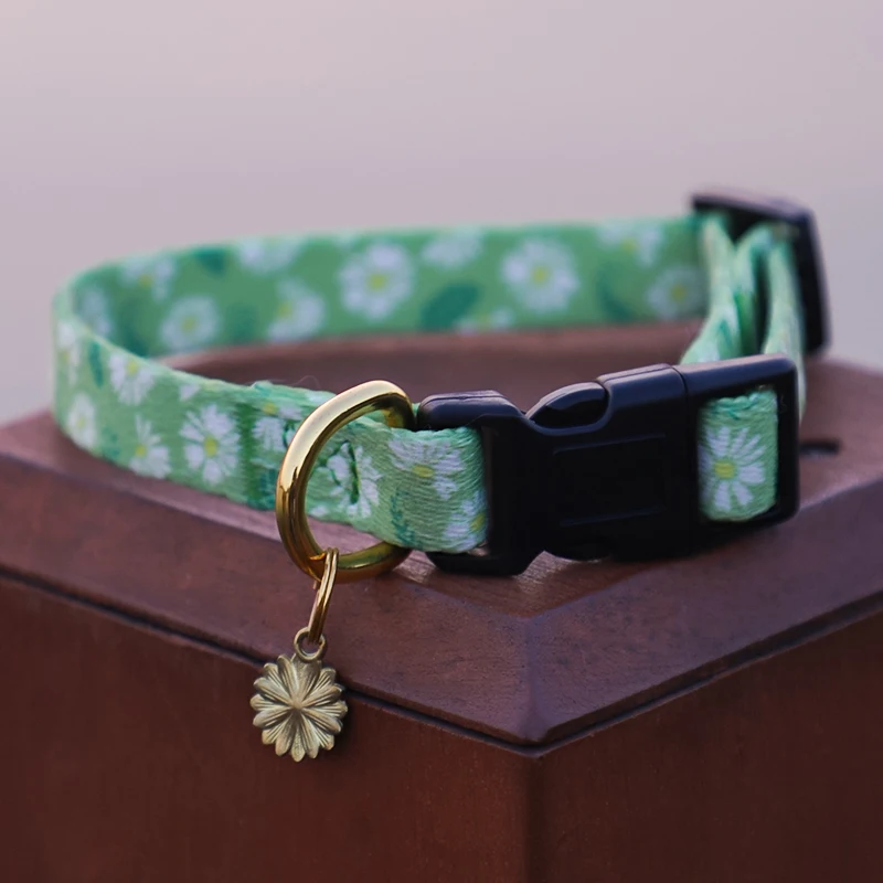 Designer rubber logo durable nylon  pet collars personalized soft sublimation neoprene metal buckle tactical dog collar