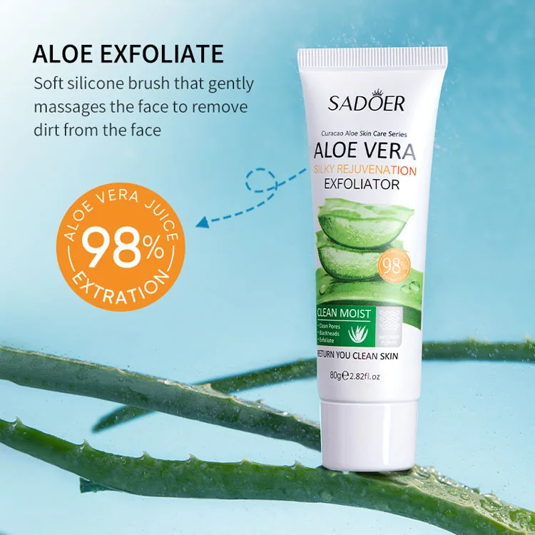 Silky Rejuvenation Exfoliator Aloe Vera Exfoliated dead skin Deeply cleaning skin Moisturizing Exfoliator