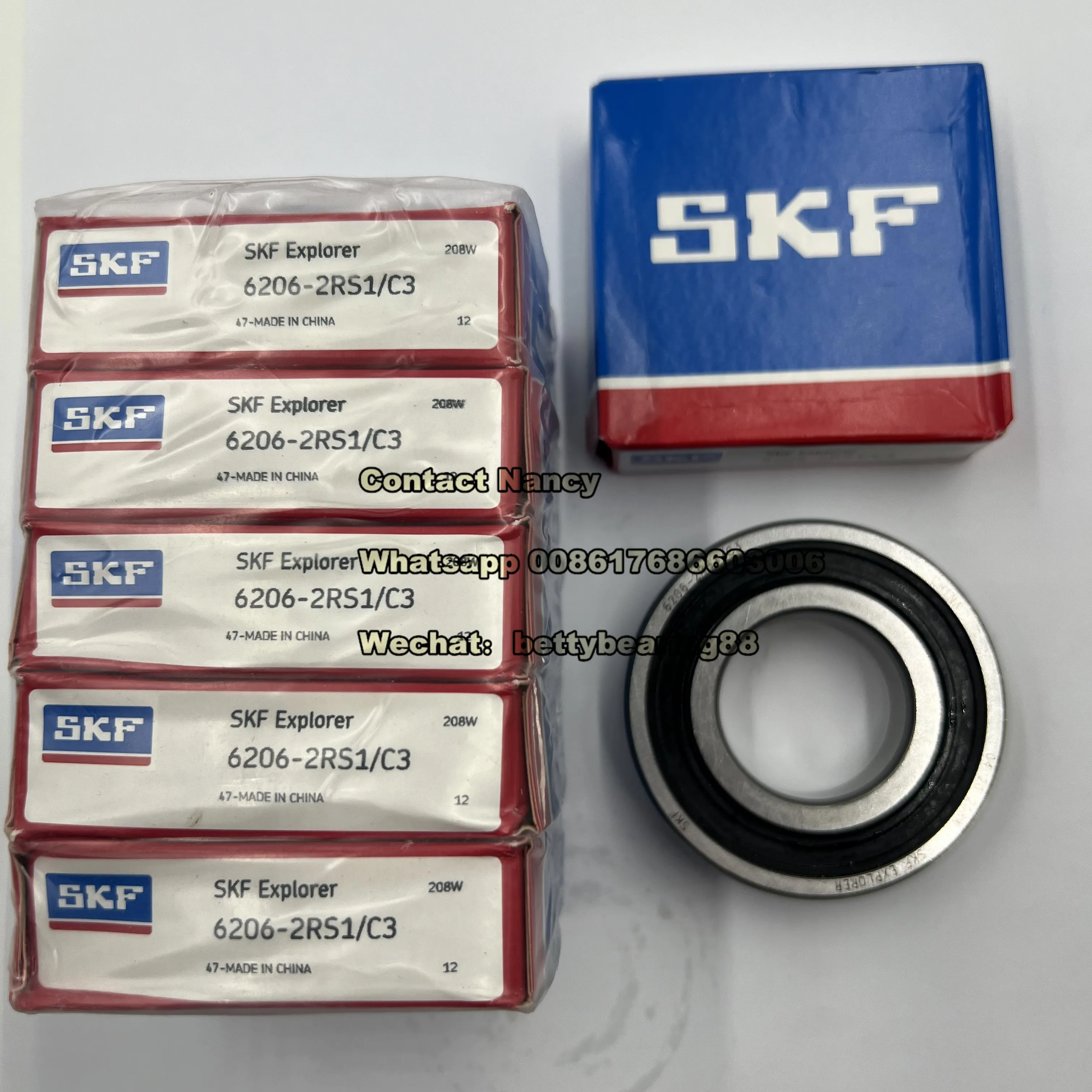 Original SKF Ball Bearing 6204 6205 6206 2RS CH skf bearing size chart catalogue for Transmission Equipment & Printing Shops