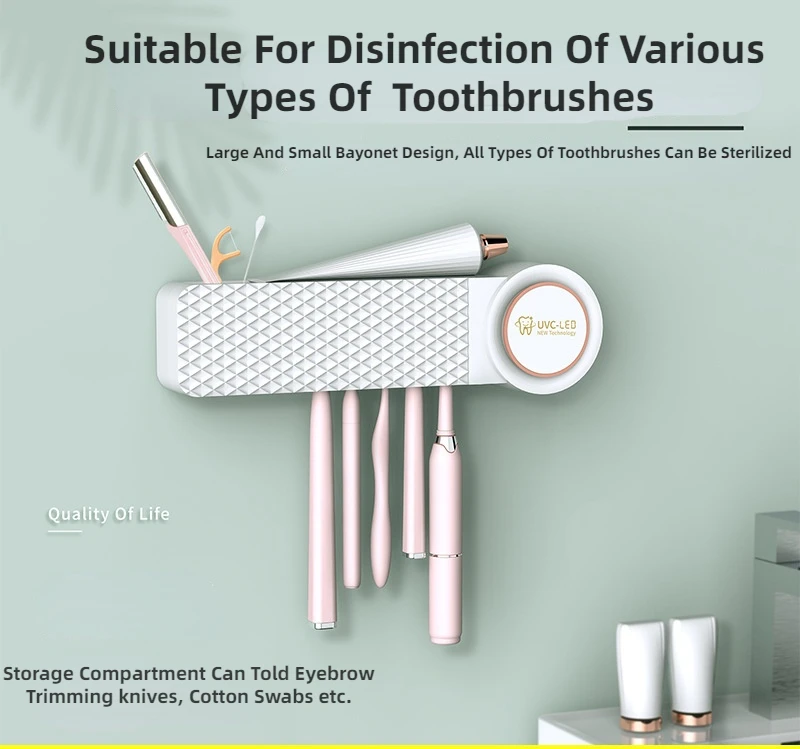 Large-Capacity Toothbrush Holder Drying Sterilizing Toothbrush Large-Screen Digital Display Tooth Brush Sterilizer