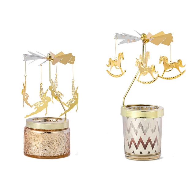Vietnam  Modern Wedding Decorations Gold Hanging Ritual rotating Metal Candle Holder For Home