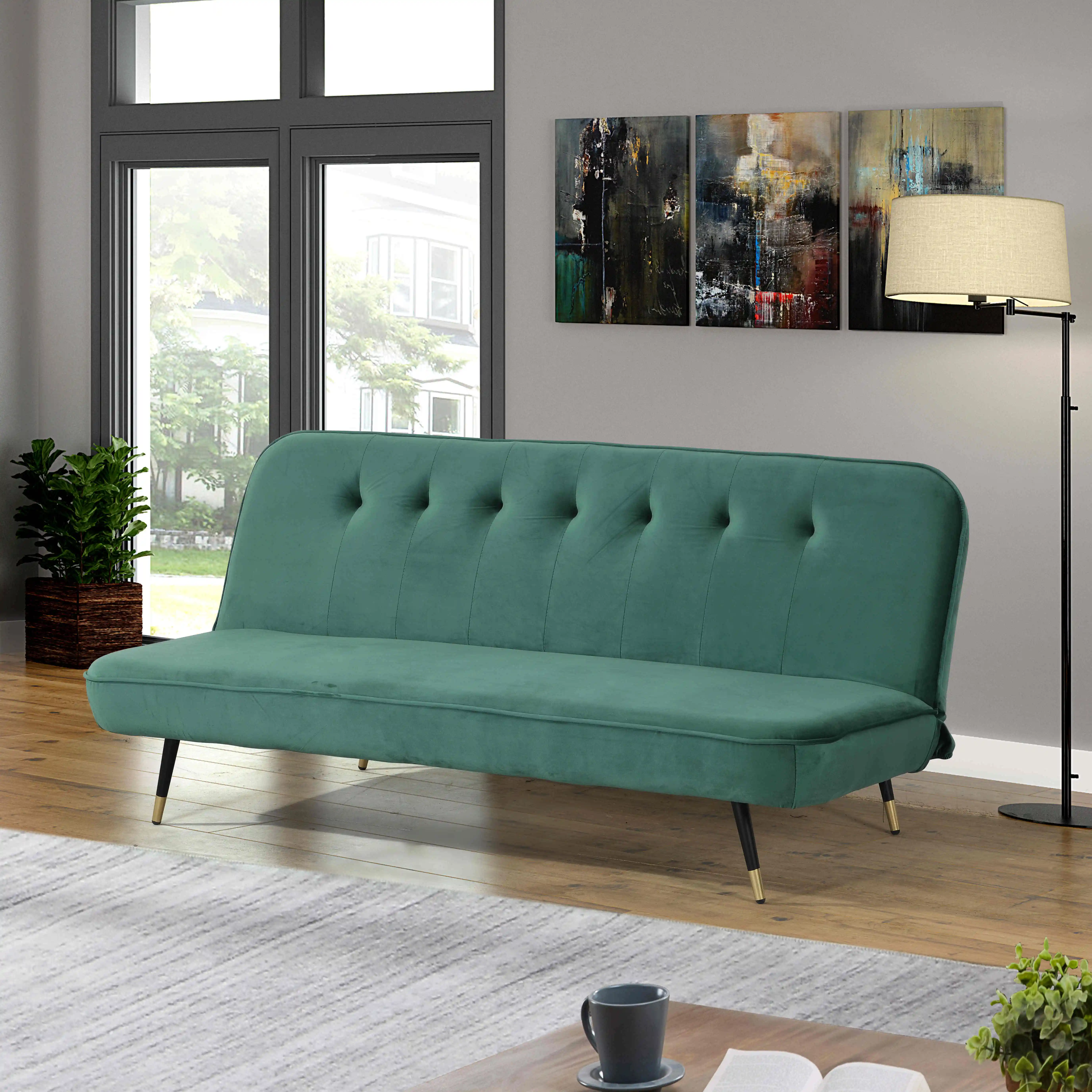 German popular futon living room sofa cum bed wooden