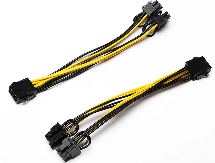  Кабель питания для видеокарты pcie сплиттер 18awg 8pin gpu кабель 6 pin pci-e до 8