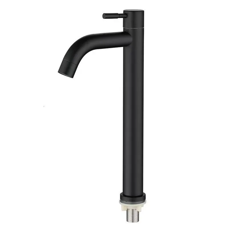 Stainless Steel Black Basin Faucet Home Bathroom Counter Basin Faucet Single Cold Sink Faucet Factory Wholesale