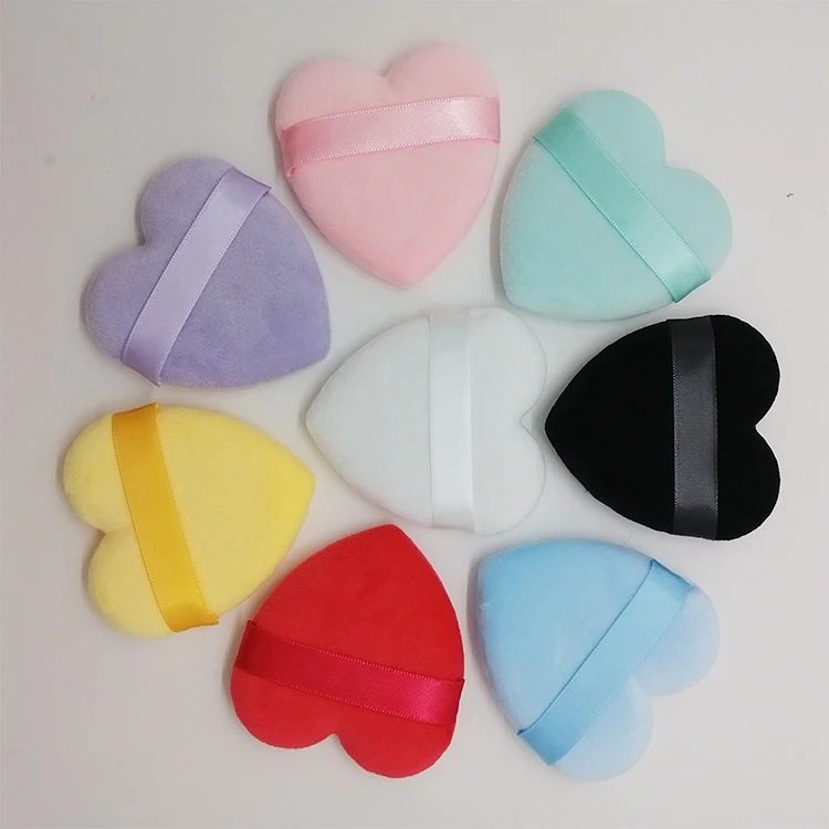 Soft Heart Shaped Powder Puff Makeup Sponge White Powder Puff Triangle for Women Cosmetic