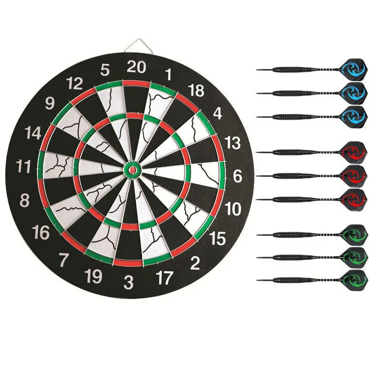 Manufacturers supply 15-inch disc flocking dart board double sided flocking game entertainment dual use with 4 darts