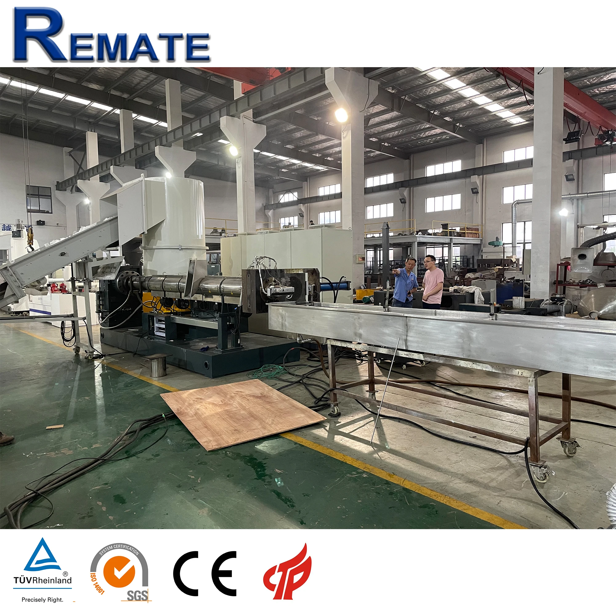 300kg  plastic PET beverage bottle flakes twin screw extruder and pelletizer line and machine from remate