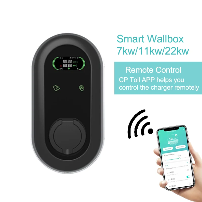 32a ev car manufacturers ac 220v rfid 4g home wallbox charger ev type 2 wallbox 7kw