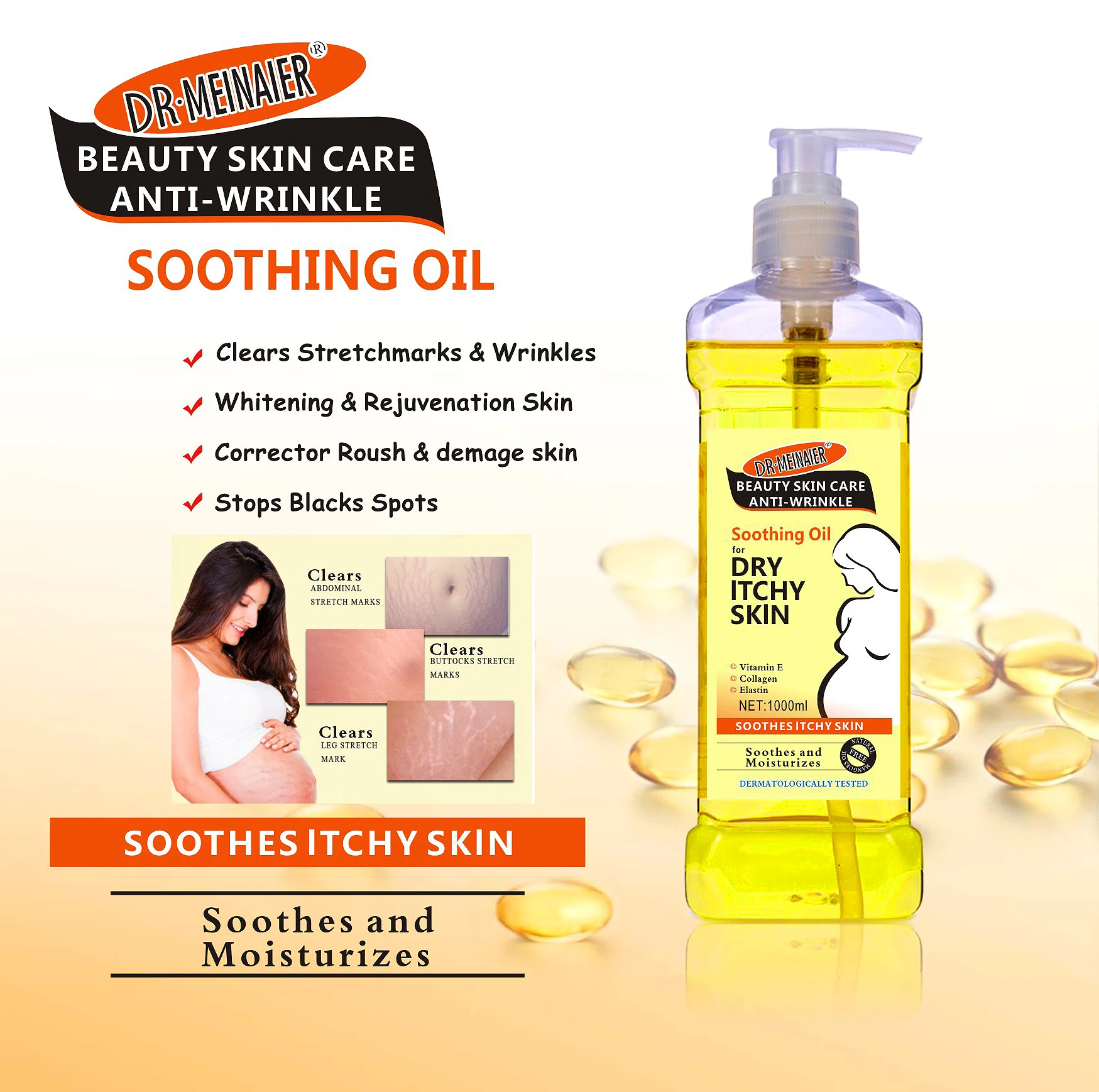 Anti Stretch Marks Soothing Oil Massage Body For Dry Itchy Skin