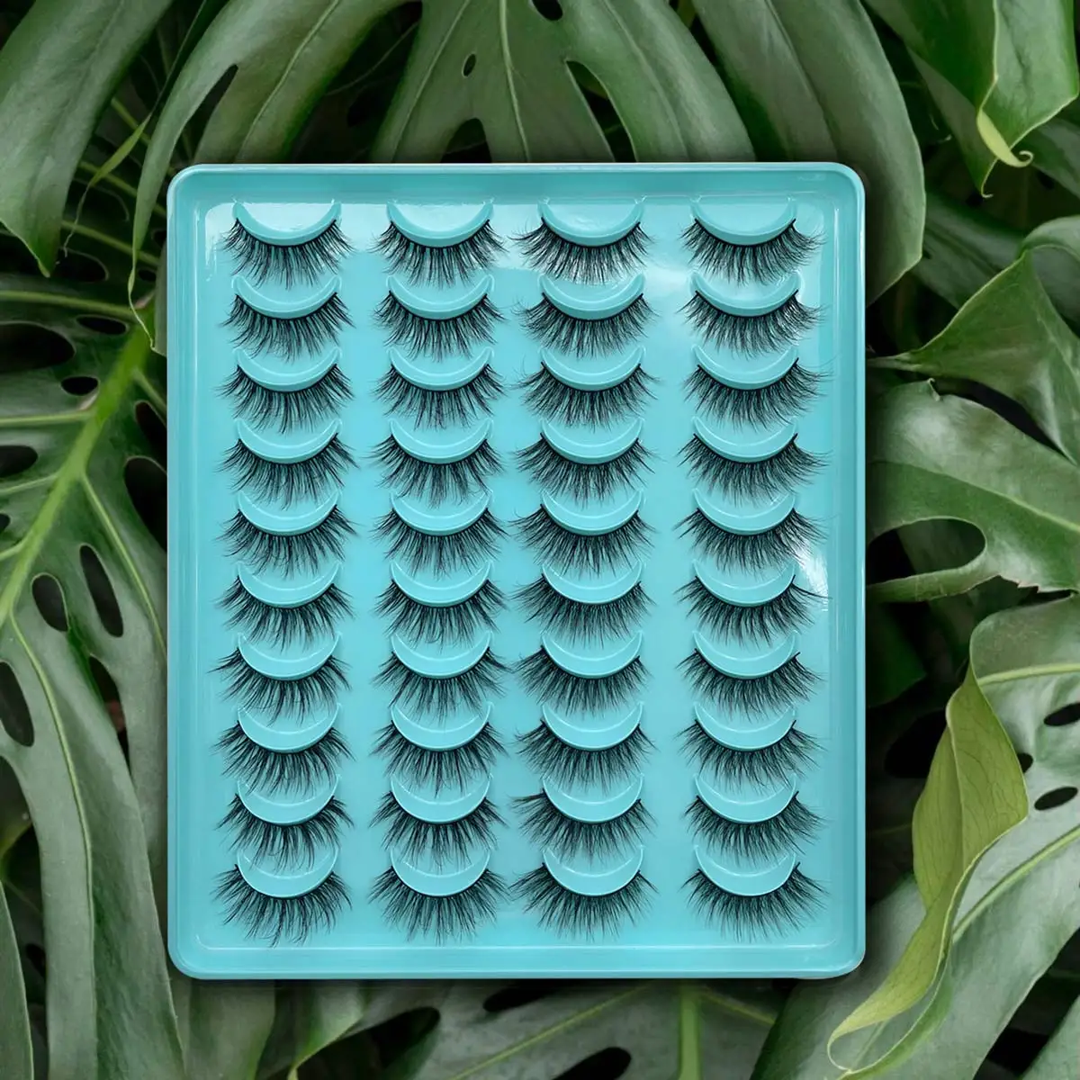 Cheap Price 20 Pairs Pack Black Cotton Band 16mm Wholesale False Eyelashes Natural Fluffy Eye Lashes 5D Faux Mink Eyelashes Set