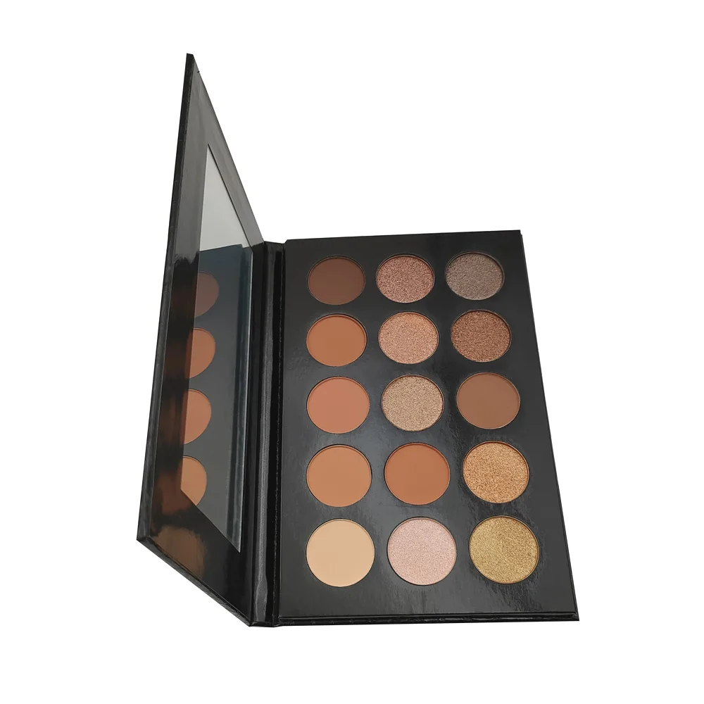 15 Colors Private Label Cosmetics No Brand Makeup Custom Eyeshadow Palette High Pigment Vegan Eye shadow