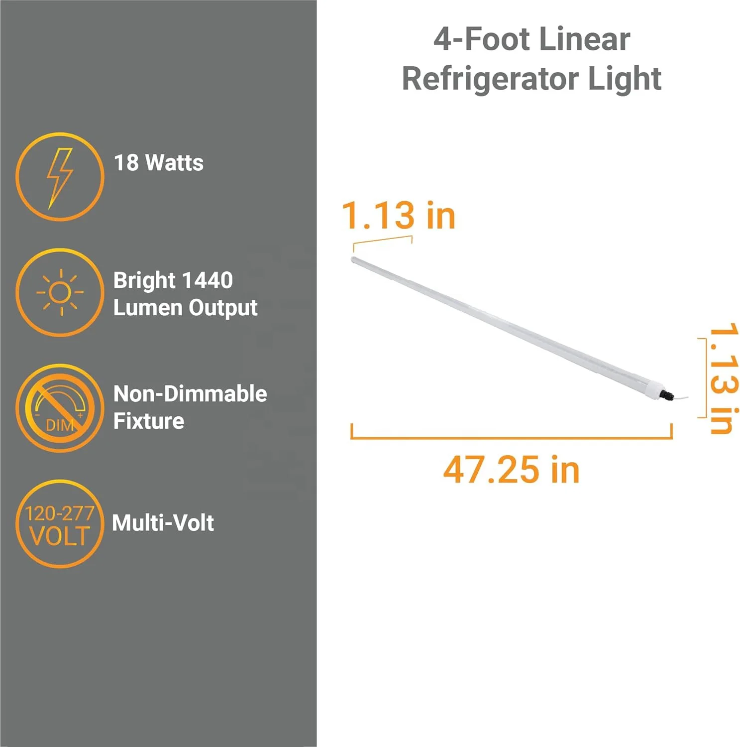 18W LED Refrigerator Light Fixture 1440 Lumen IP65 waterproof 5000K Daylight Coolers Freezers Display Cases Fridge lamp