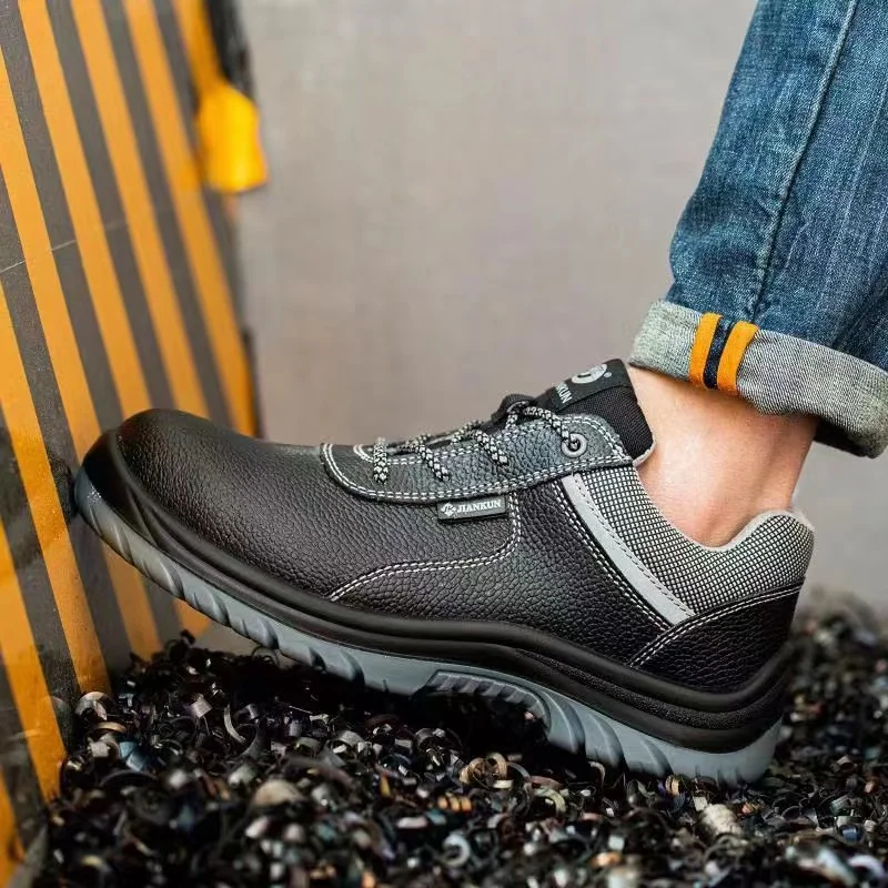 Genuin Leather Safety Shoes S3 Steel Toe Work Boots Mens Chelsea Boots Industrial Shoes Oil Resistant Safety Boots