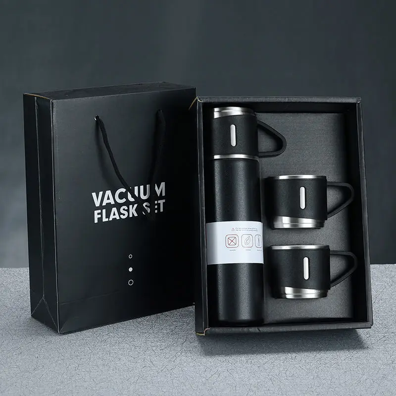 Custom Logo Stainless Steel Vaccum Termo Thermos Insulated Water Bottle Vacuum Flask Gift Set