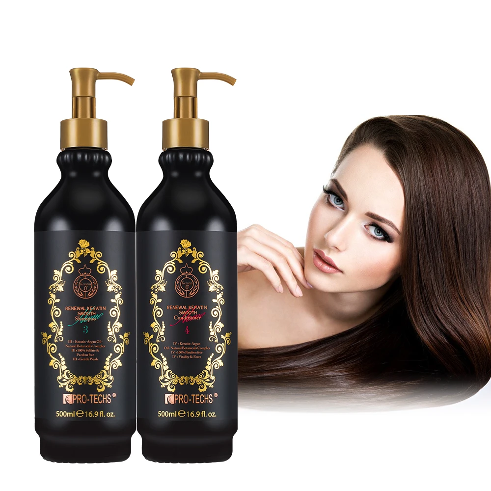 PRO-TECHS Keratin 0+ Premium Hair Care & Treatment Products Salon Straighten Shampoo and Conditioner Hair Mask Oil Curl Cream