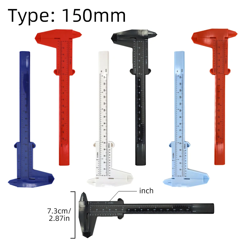 High Quality Button Accessories Metric Scale Semi Double Measuring Ruler Vernier Plastic Eyebrow 80/150 MM Caliper Tattoo Tool