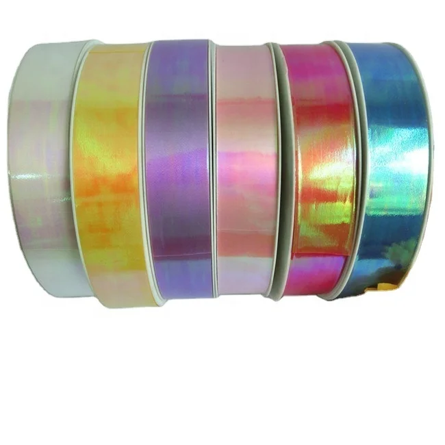 polypropylene iridescent rainbow plastic ribbon rolls