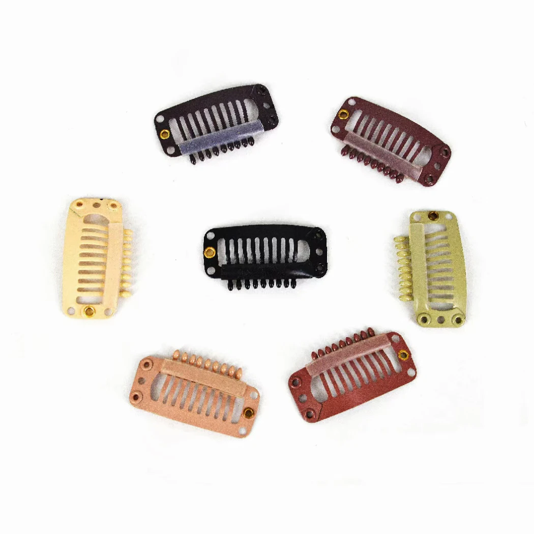 Hair Extensions Clip Set U-Shape Comb Metal Snap Wig Clips for DIY Hairpiece Wigs Clips