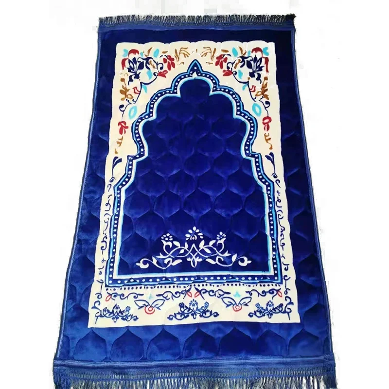 wholesale Gebetsteppich Thick and Soft Mosque Islamic Muslim Antislip Polyester travel Praying mat turkish rug carpet