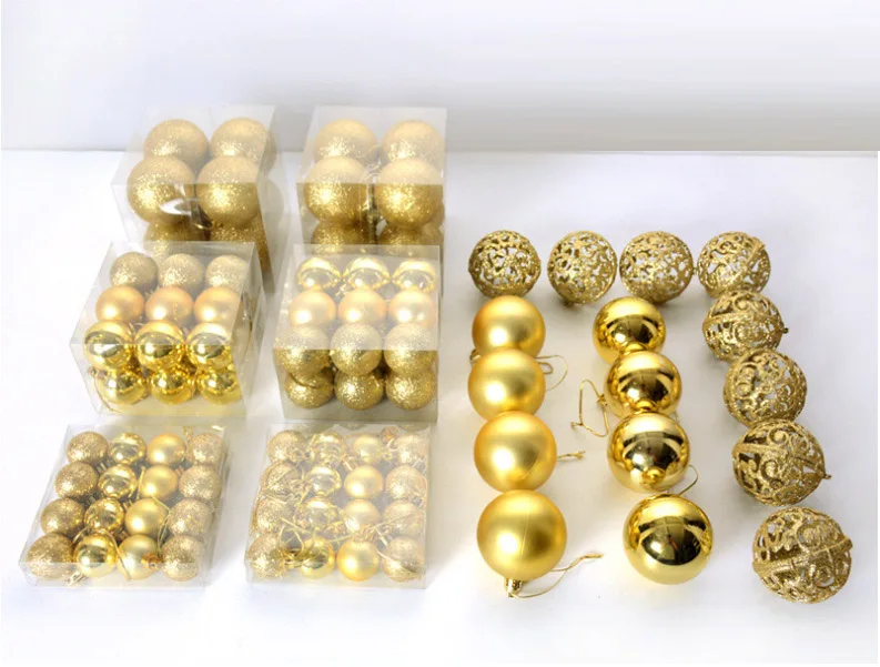 100pcs Christmas Decoration ball dropshipping three size different colors Christmas DIY Ornament source