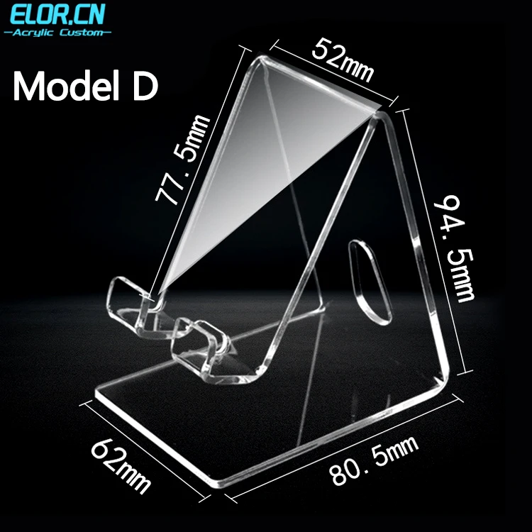 ELOR Hot Selling Customized Size Transparent Acrylic Mobile Phone Holder Electronic Products Display Stand