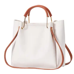 Wholesale PU Leather Shoulder Bag  Leather Tote Bag Pink Tote Bucket Bag Large Capacity Casual Work