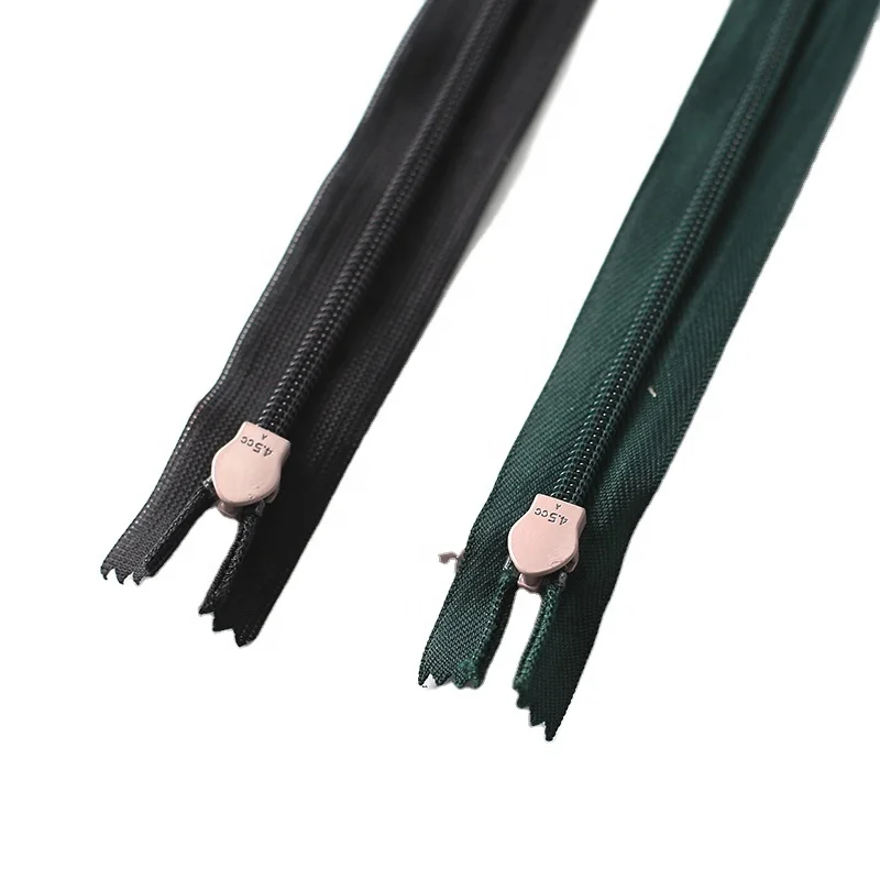 
#4invisible zipper black Nylon Closed Open Ended Zip Mesh Tape Zipper For Clothes Sewing Pillow Accessory 
