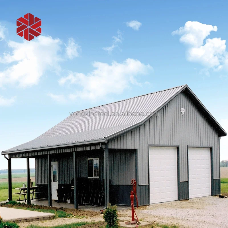 Factory Price Q235 Steel Metal Structure Waterproof Carports For Cars Parking Steel Structure Garage