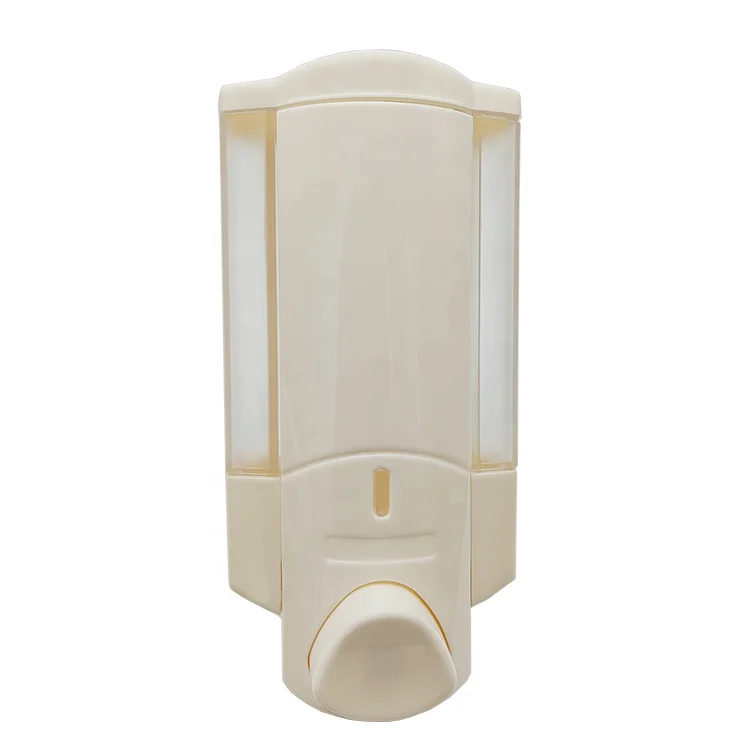 400ml White ABS Plastic Lockable Liquid Soap Dispenser Manual Hotel Wall Mounted Bathroom Hand Soap Dispenser