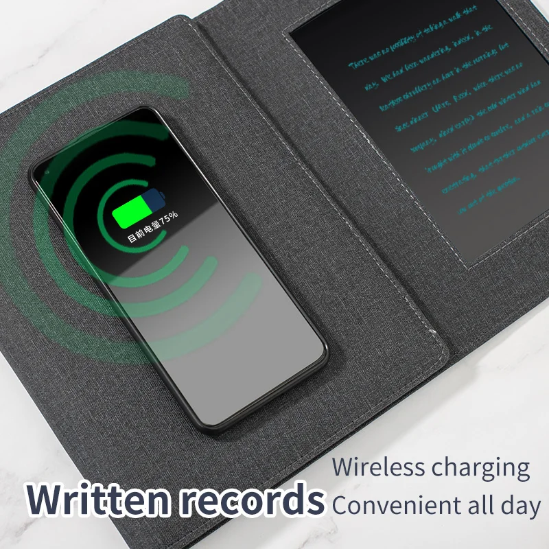 Ноутбук из искусственной кожи с функцией Wi-Fi и светодиодной подсветкой 12000 мАч