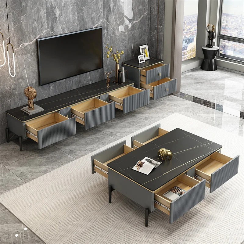 Factory Sells Wholesale Living Room Luxury Nordic Marble Top Tv Stand Modern Solid Wood Tvs Cabinet