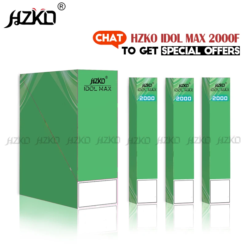 100% оригинальная оптовая продажа HZKO IDOL MAX 2000f в Австралии Бестселлер в наличии коробки разных цветов