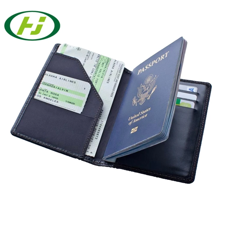 Custom Logo Personalized Sublimation Slim Travel Wallet Saffiano Pu Leather Visa Rfid Blocking Usa Passport Card Holder Cover