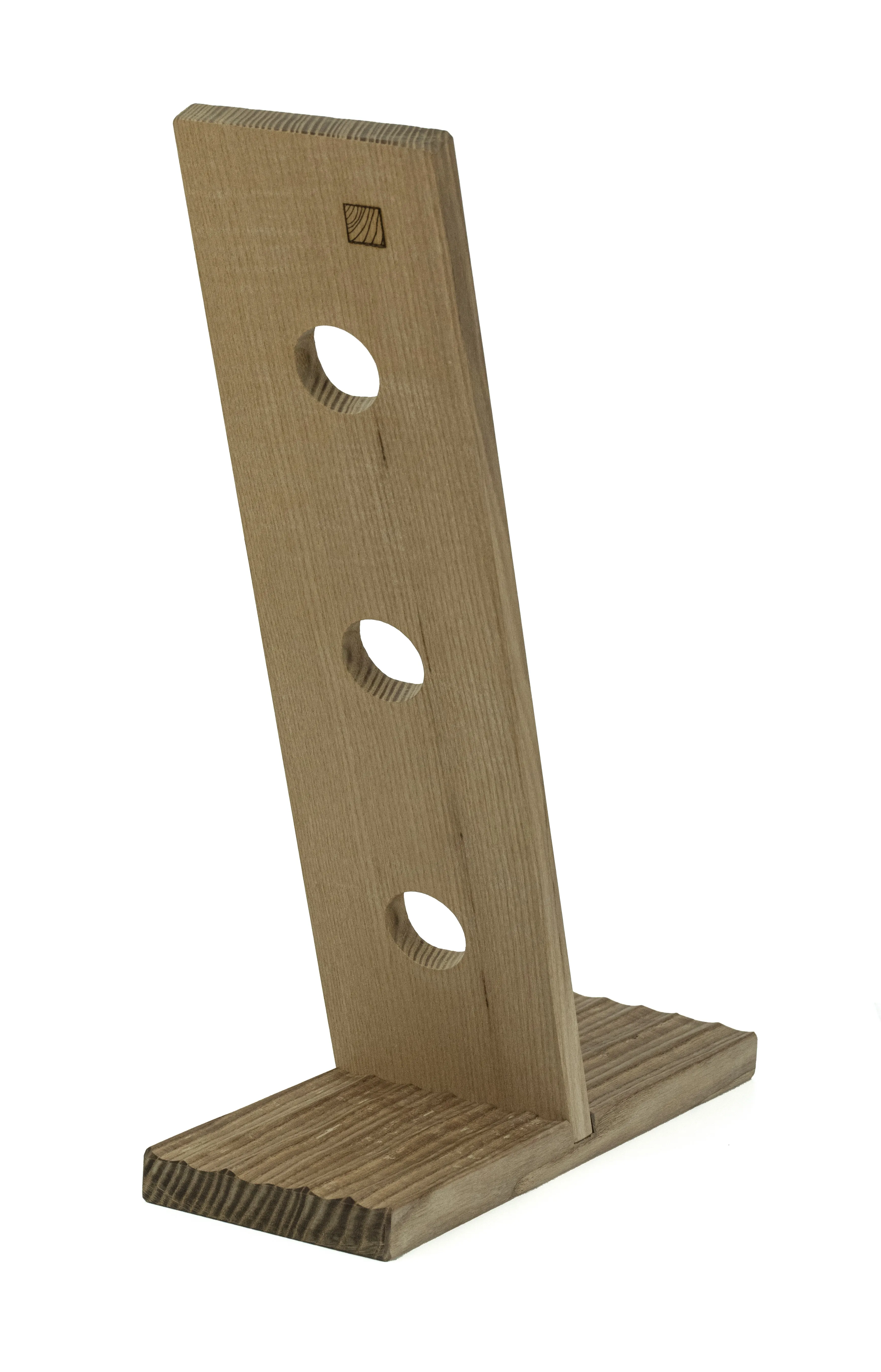 High Quality Made In Italy Kitchen Accessories Heat-treated Wooden Wine Holder 3 Holes Customizable Without Chemical Products