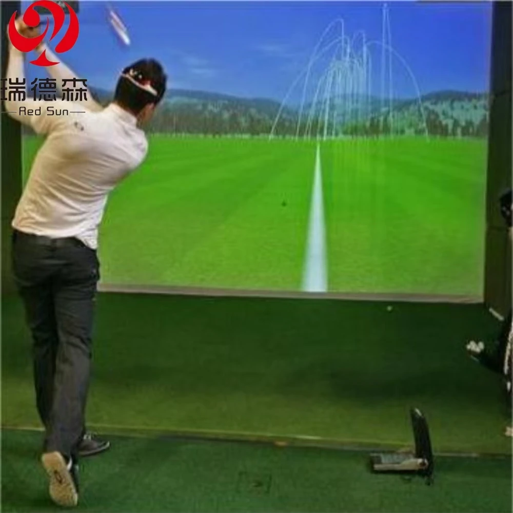 China Luxury Professional Indoor Entertainment Golf Simulator With Projector Screen