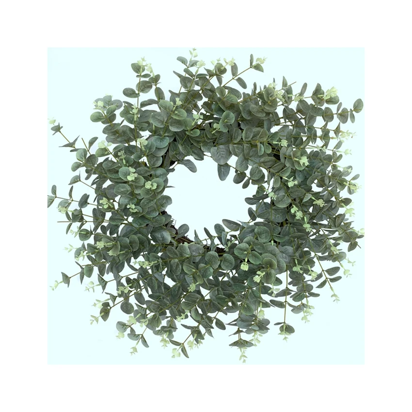Hot Selling Eucalyptus Large Wreath Silver Dollar Sage Green Leaves Deluxe Year Round Spring Summer Decor With Great Price