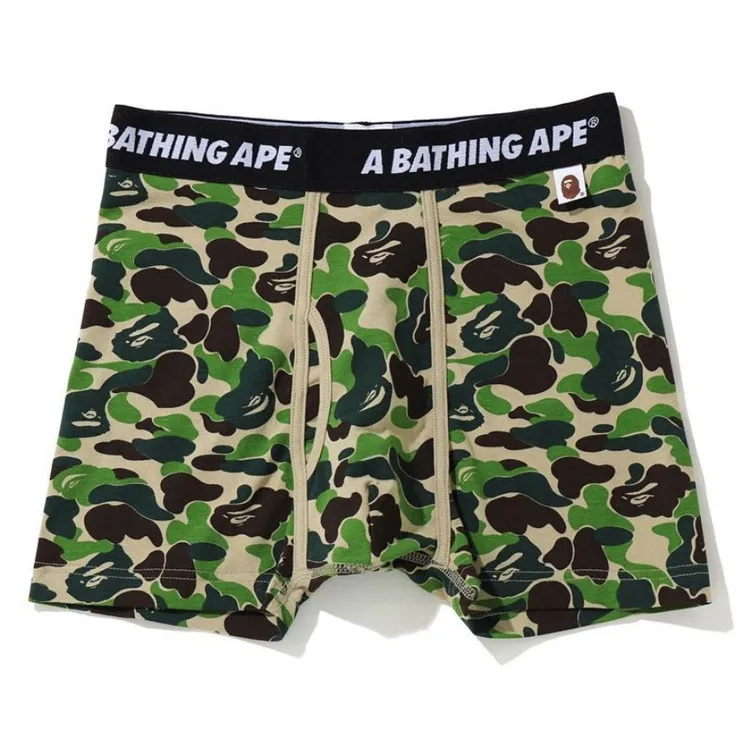 Оптовая продажа мышек BAPE детские трусы-боксеры Короткие трусы камуфляжной расцветки 21SS Мужская камуфляжная 100% нижнее белье из хлопка; Трусы; Трусики; Мышек