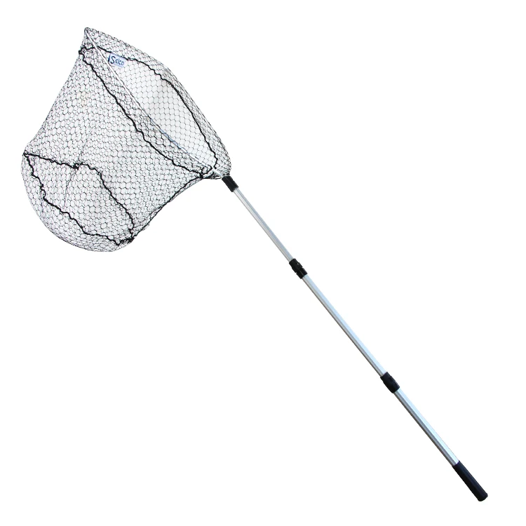 Selco Portum Rete Length 200Cm Round Polyester Fiber+Al D Shape Oxide  Original Steel Frame Floating Landing Net