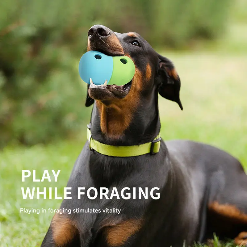 Ecofriendly Outdoor Dog Toy Stuffing Free Chewers Pet Slow Feed Silicone Balls Treat Dispensing Dog Toys