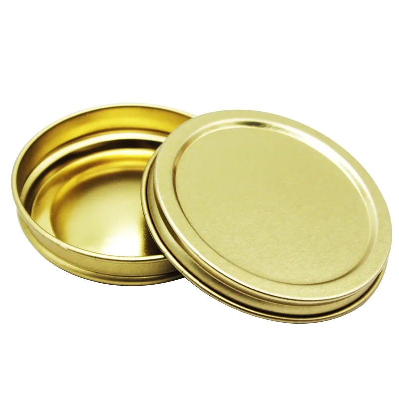 Fine Quality Gold Color Airtight Empty Round Box 50G Caviar Tin Can