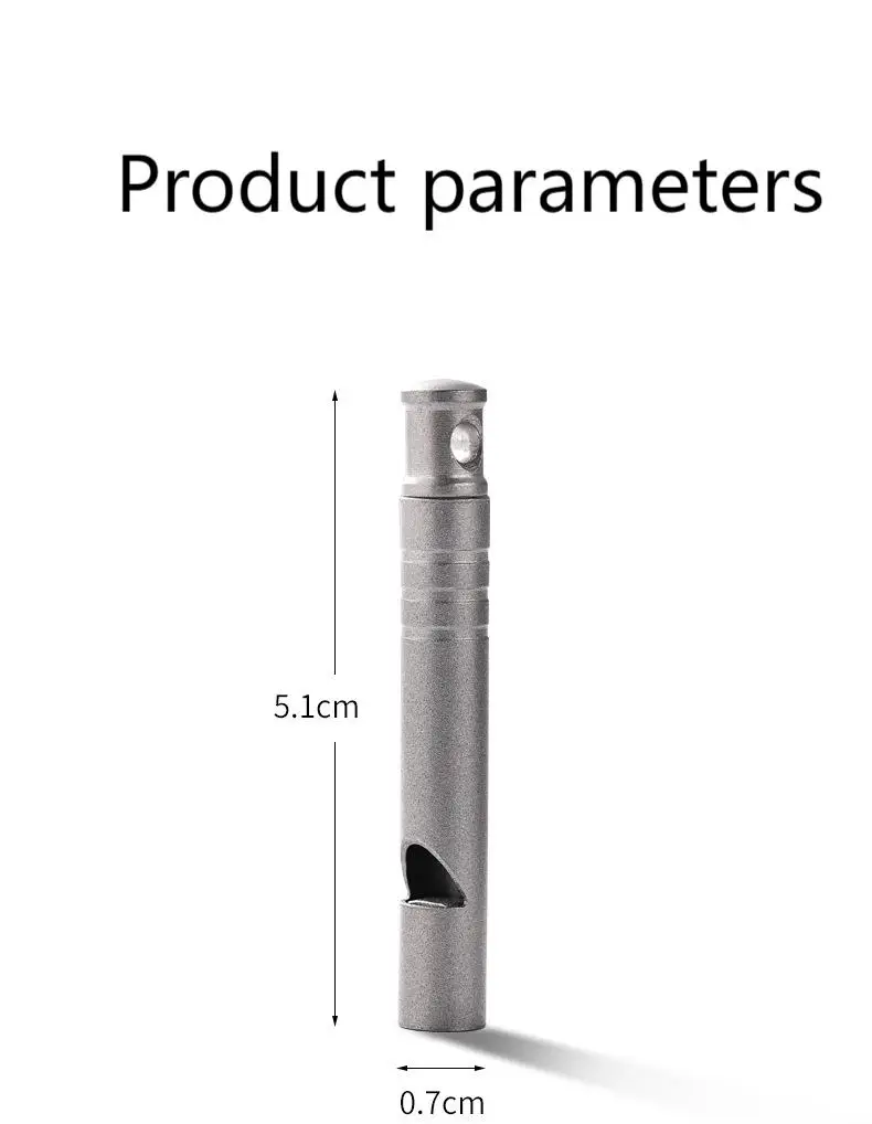 BST-TI Titanium alloy single tube blast whistle outdoor high decibel camping picnic training EDC gadget titanium outdoor whistle