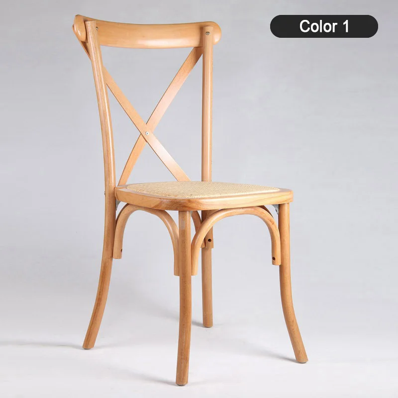 Оптовая продажа деревенские обеденные стулья из бука с рамой твердой древесины стул перекрестной спинкой