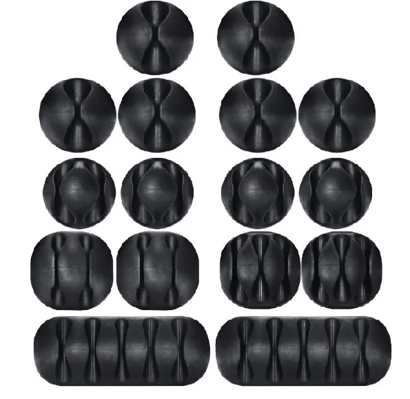 Cable Holder Cord Management Organizer TPR Self-adhesive Desk Nightstand Wire Clips