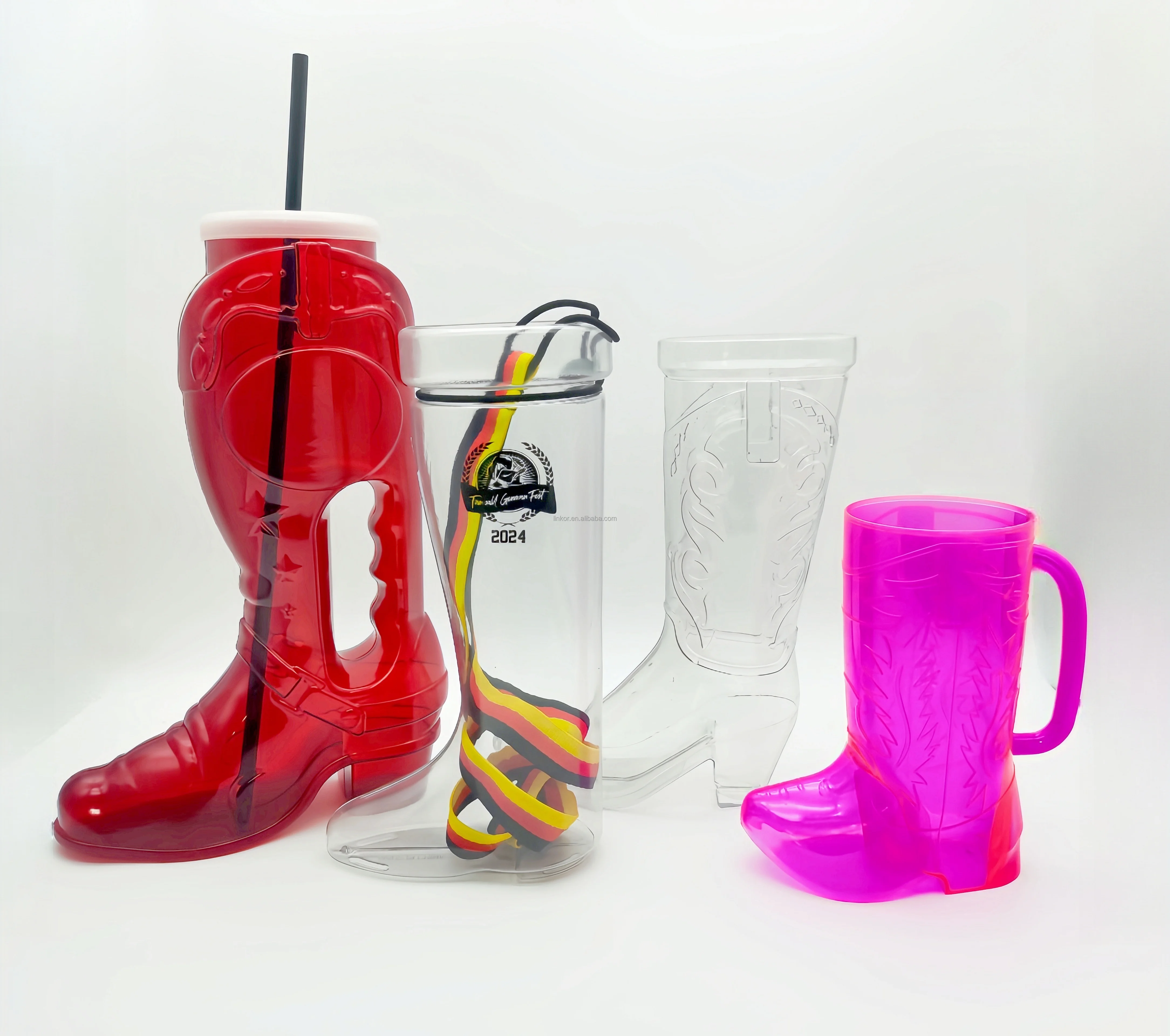 The competitive price of plastic has produced 1L large capacity boot shaped glass beer cups and boot shaped beer boots glass